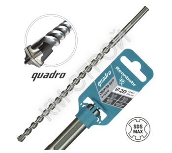 Бур по бетону RENNBOHR Quadro SDS-Max 4 грани 20x540/395 мм 722054 - Крепеж и строительное оборудование