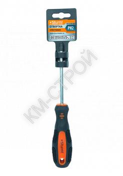Отвертка крестовая PH2x100мм, CrV, магнитный наконечник Sturm! - Крепеж и строительное оборудование
