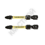 Биты PZ2x50мм, impactpower, торсионные, 2шт, Hanskonner - Крепеж и строительное оборудование