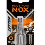 Ключ-насадка магнитная NUT SETTER (10x48 мм; карта) NOX - Крепеж и строительное оборудование