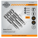 Набор бит (3 шт; Ph 1, 2, 3; 50 мм; карта; E6.3) NOX - Крепеж и строительное оборудование