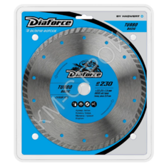Диск алмазный DIAFORCE TURBO BASIC 125х22,23х7,5x1,9 мм сухой рез - Крепеж и строительное оборудование