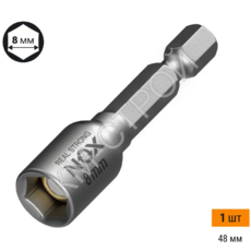 Ключ-насадка магнитная NUT SETTER (8x48 мм; карта) NOX - Крепеж и строительное оборудование