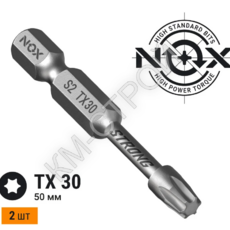 Бита торсионная STRONG (2 шт; TX30х50 мм; карта; E6.3) NOX  - Крепеж и строительное оборудование