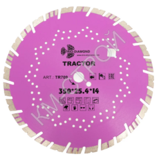 Диск алмазный отрезной Tractor (350х25.4х14 мм) TRIO-DIAMOND TR709 - Крепеж и строительное оборудование