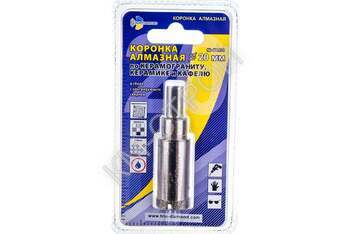 Коронка алмазная по керамике и кафелю с центрирующим сверлом TRIO-DIAMOND 20 мм  - Крепеж и строительное оборудование