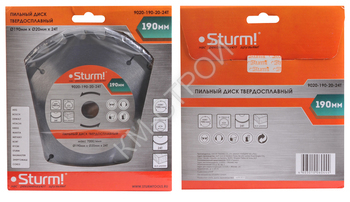 Пильный диск, размер 190x20/16x24 зуба, твердосплавные напайки Sturm! - Крепеж и строительное оборудование