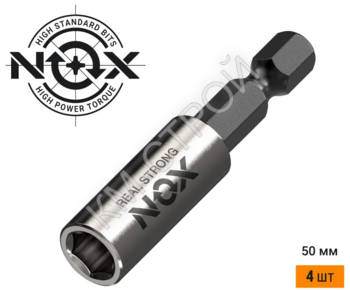 Держатель для бит (4 шт; 50 мм; бокс; Е6.3) NOX - Крепеж и строительное оборудование