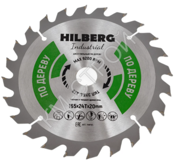 Диск пильный Industrial Дерево (165x20 мм; 24Т) Hilberg HW165 - Крепеж и строительное оборудование