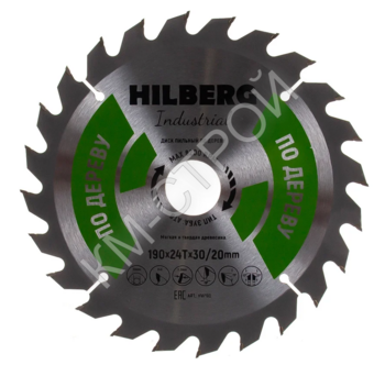 Диск пильный Industrial Дерево (190x30/20 мм; 24Т) Hilberg HW190 - Крепеж и строительное оборудование