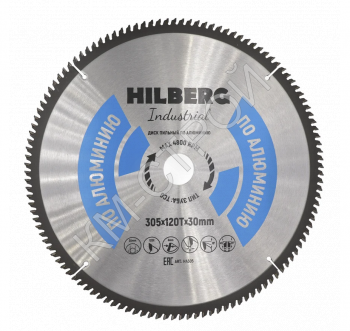 Диск пильный Industrial Алюминий (305x30 мм; 120Т) Hilberg HA305 - Крепеж и строительное оборудование